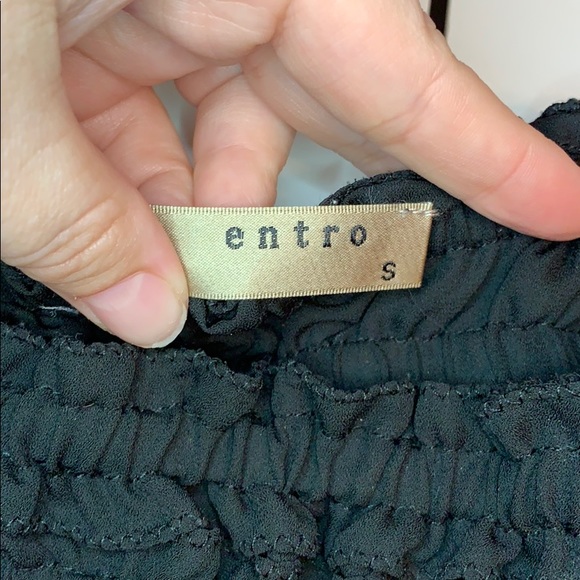 Entro Off The Shoulder Top Sz S Sheer Black Ruffle - Picture 2 of 6